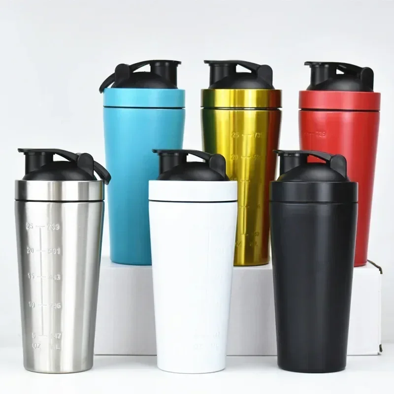 Nutrition For Fitness - Stainless Steel Protein Shaker Cup Portable