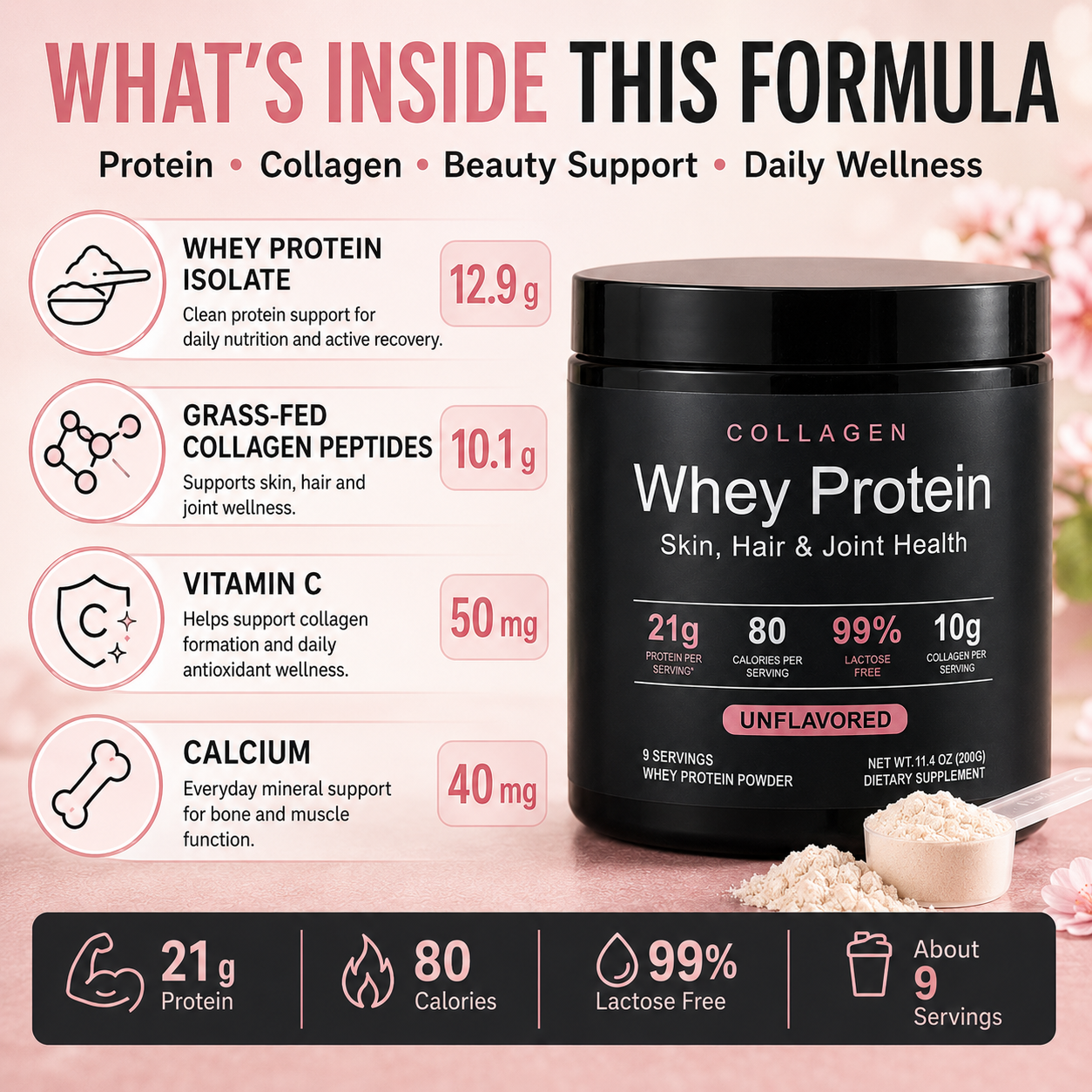 Collagen Whey Protein Powder 2 - Nutrition For Fitness 评论和价格