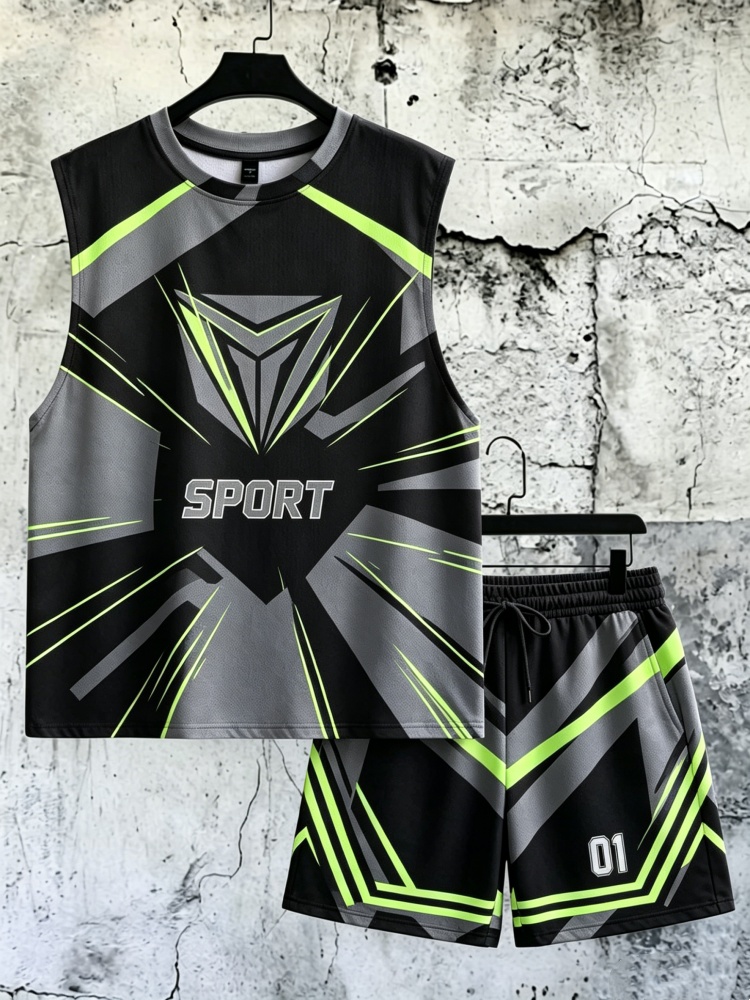 Men's Geometric Sport Print Sl - Fitness & Nutrition Lab 评论和价格