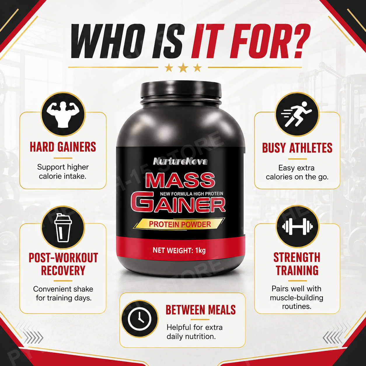 Mass Gainer Protein Powder 1kg - Nutrition For Fitness 评论和价格