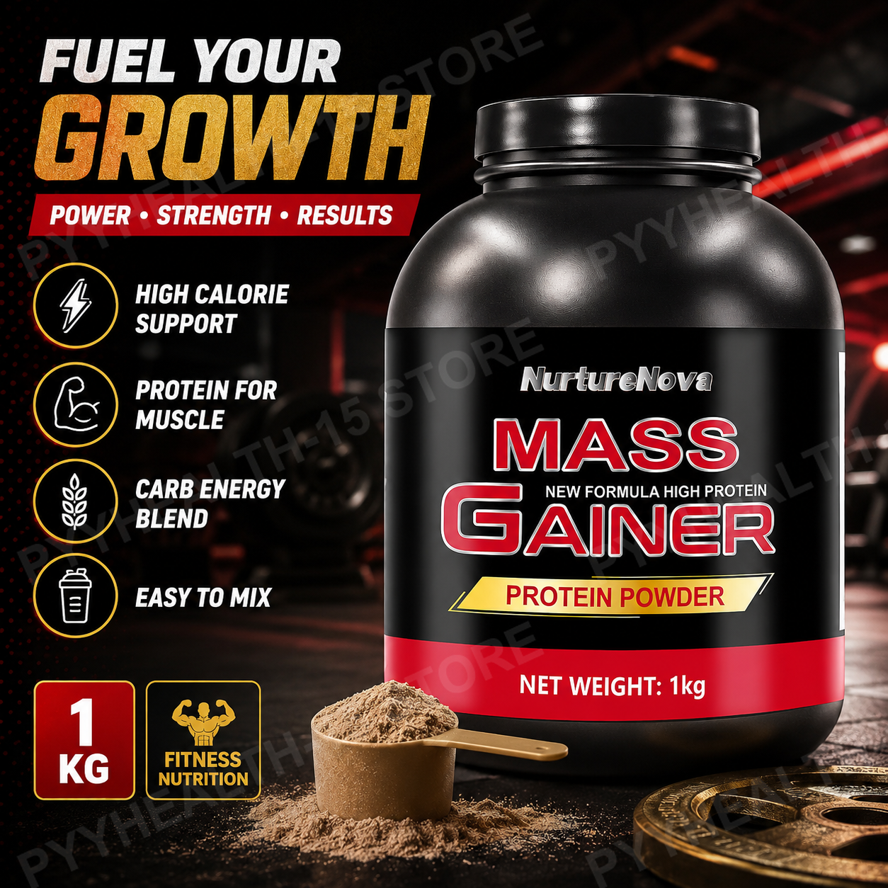 Mass Gainer Protein Powder 1kg - Nutrition For Fitness 评论和价格